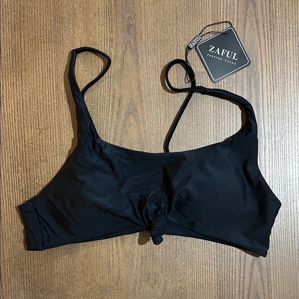 Zaful Elegant Black Knotted Bikini Top - Size 6 - NWT